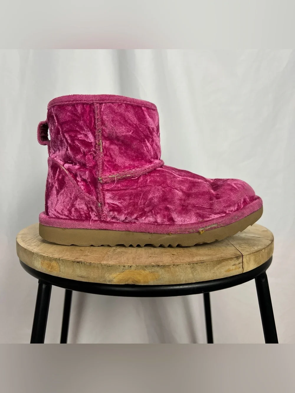 Ugg Classic Mini II Crushed Velvet Raspberry Sorbet Boots